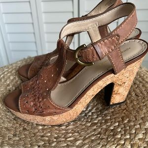 Adrianne Vitadoni strappy cork heels